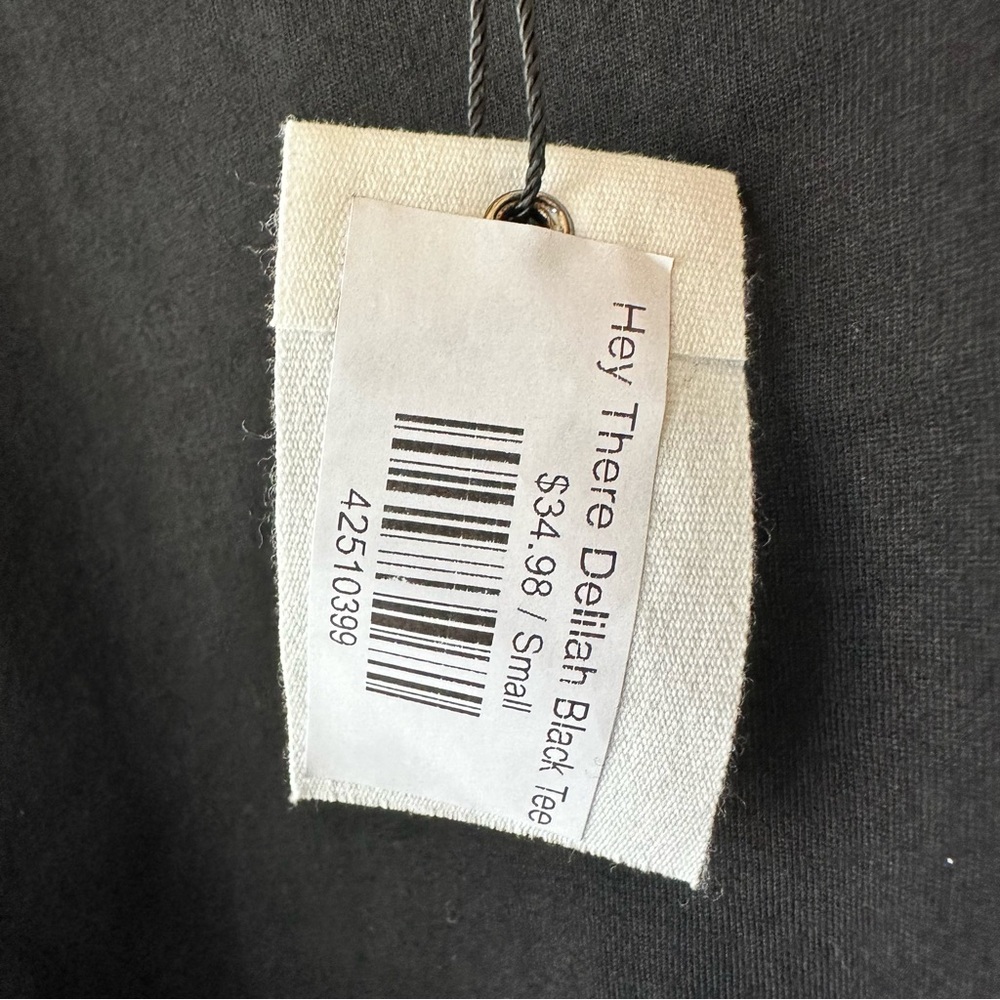 Black Miou Muse hey there Delilah black crop tee size small NWT - Picture 3 of 4